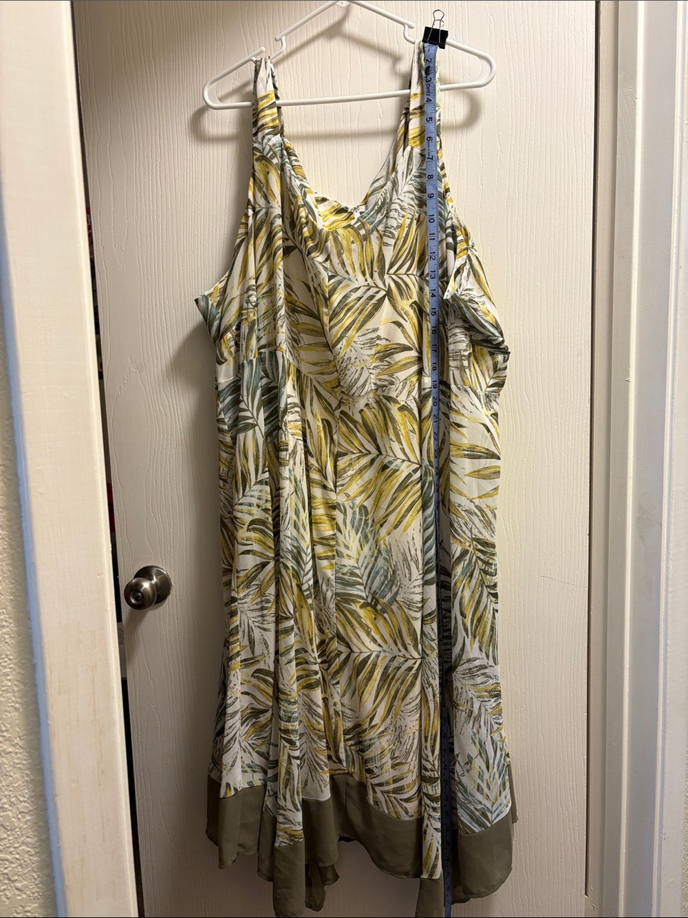 Catherines Yellow Green Print Sleeveless Maxi Dress
